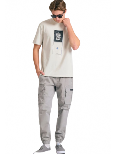 Funky Buddha ανδρικό παντελόνι cargo με cuffed τελείωμα FBM011-030-02