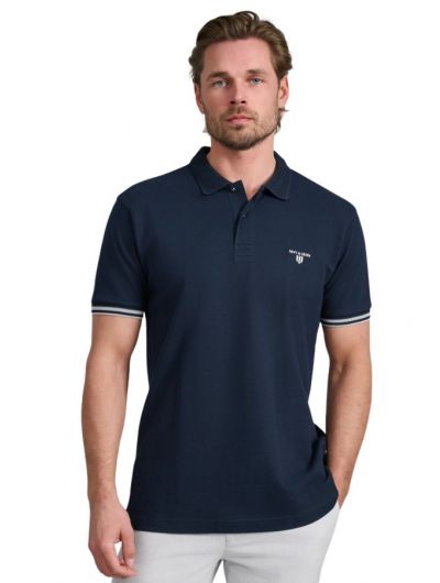 Navy & Green ανδρικό κοντομάνικο πόλο μπλουζάκι 24EY.024/PL