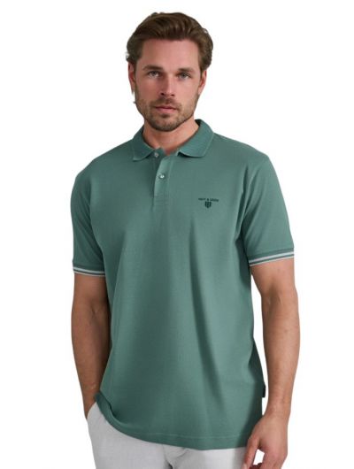 Navy & Green ανδρικό κοντομάνικο πόλο μπλουζάκι 24EY.024/PL