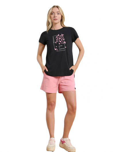 Bdtk γυναικείο κοντομάνικο t shirt με τύπωμα 1251-902928