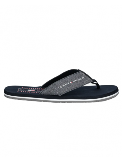 Tommy Hilfiger Linen Chambray Logo Flip-Flops Ανδρικές Σαγιονάρες FM0FM05570