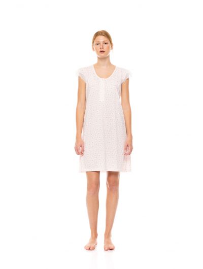 Pink Label Nightgown Pink Daisy γυναικείο καλοκαιρινό νυχτικό S1454