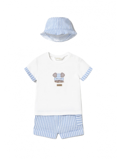 Mayoral Newborn σετ για αγοράκι 3 τεμαχίων με καπέλο 25-01201