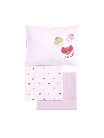 Nef-Nef Lady Bug Σετ Βρεφικά Σεντόνια Κούνιας 3τμχ 037375