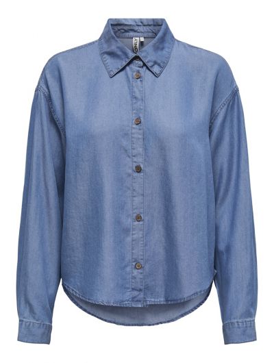 Only γυναικείο μακρυμάνικο πουκάμισο τζιν loose fit 15337928