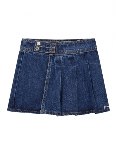Guess παιδική μίνι τζιν πλισέ skort lurex J5RD06D5D90
