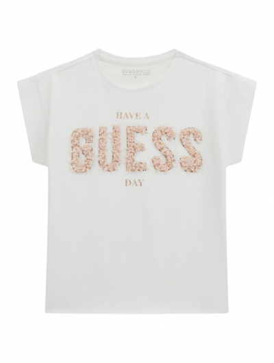 Guess παιδικό κοντομάνικο κροπ t shirt τύπωμα J5RI37K6YW4
