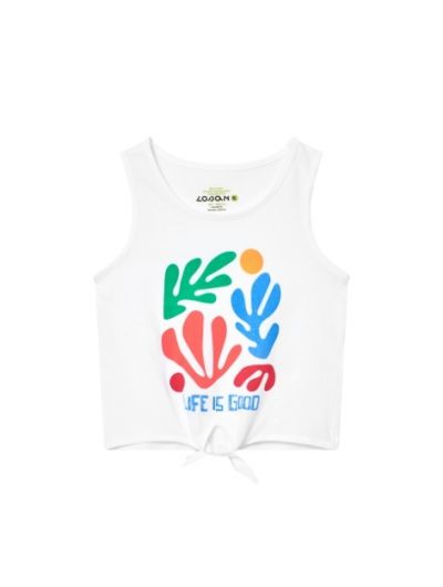 Losan παιδικό αμάνικο t shirt με τύπωμα και δέσιμο για κορίτσι LKGAP0303_25036