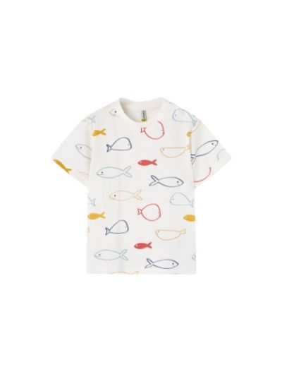 Losan βρεφικό κοντομάνικο t shirt με σχέδιο ψαράκια για αγοράκι LBBAP0303_25003