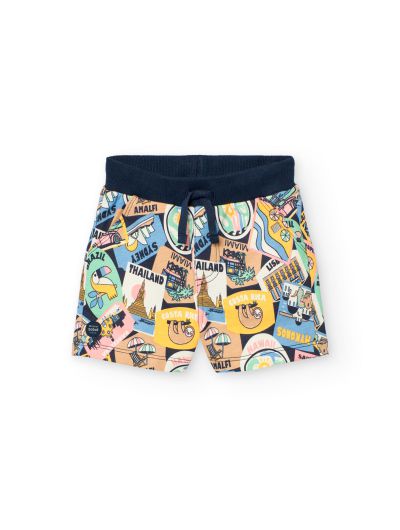 Boboli βρεφικό fleece σορτς για αγοράκι σταμπωτό 311094