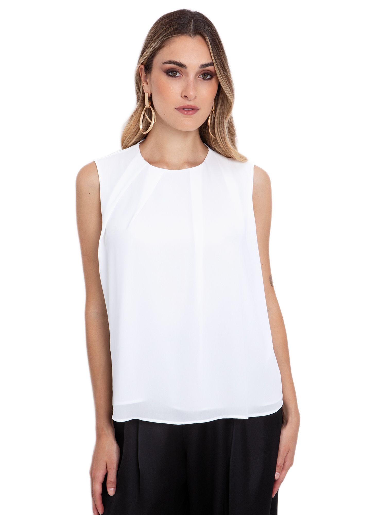 Toi&Moi γυναικεία αμάνικη μπλούζα με πιέτες 30-5606-225