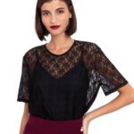 Toi&Moi γυναικεία κοντομάνικη μπλούζα δαντέλας 30-5651-225