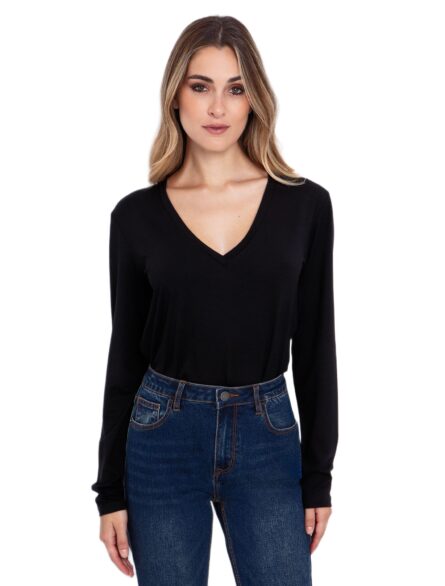 Toi&Moi γυναικεία μονόχρωμη μακρυμάνικη μπλούζα 80-6596-225