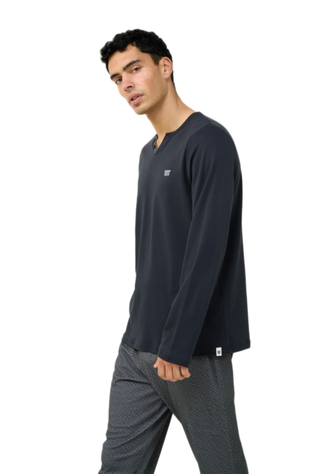 Vamp ανδρική χειμερινή πυζάμα με σχέδιο λαβύρινθο 23633