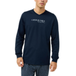 Vamp ανδρική χειμερινή πυζάμα με γεωμετρικό σχέδιο και λαιμόκοψη V 23672