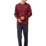 Vamp ανδρική χειμερινή καρό πυζάμα με λαιμόκοψη V 23681