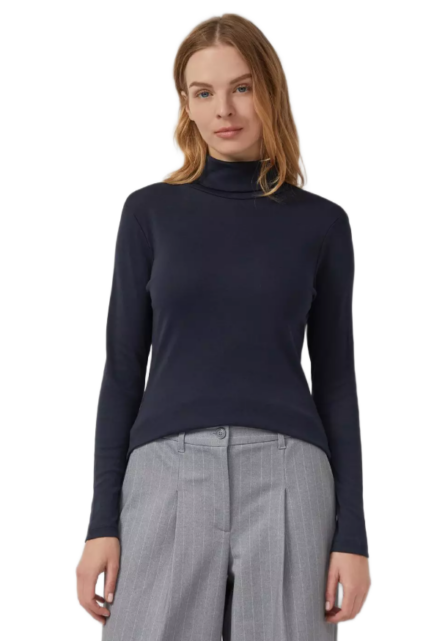 S'Oliver γυναικεία μονόχρωμη μακρυμάνικη μπλούζα ζιβάγκο 2170936