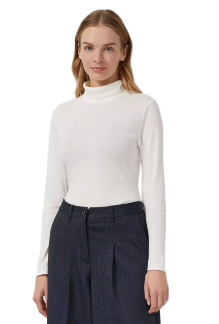 S'Oliver γυναικεία μονόχρωμη μακρυμάνικη μπλούζα ζιβάγκο 2170936