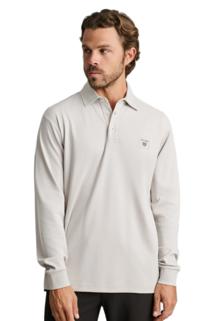 Navy&Green ανδρική μονόχρωμη μακρυμάνικη μπλούζα polo 24EY.030/PL