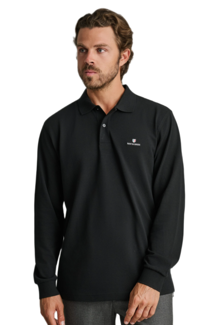 Navy&Green ανδρικό μακρυμάνικο μπλουζάκι polo 24GE.500.8