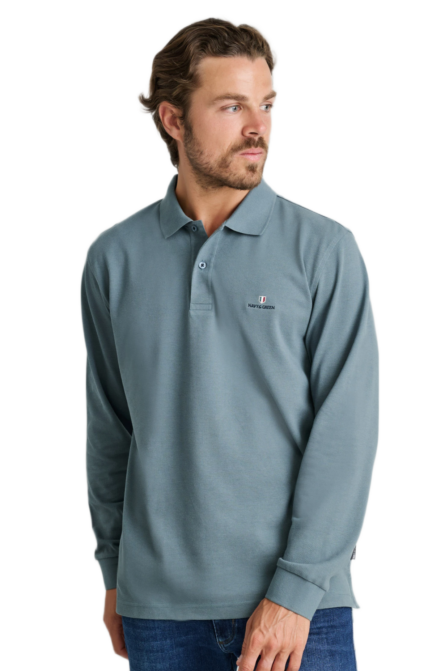 Navy&Green ανδρικό μακρυμάνικο μπλουζάκι polo 24GE.500.8