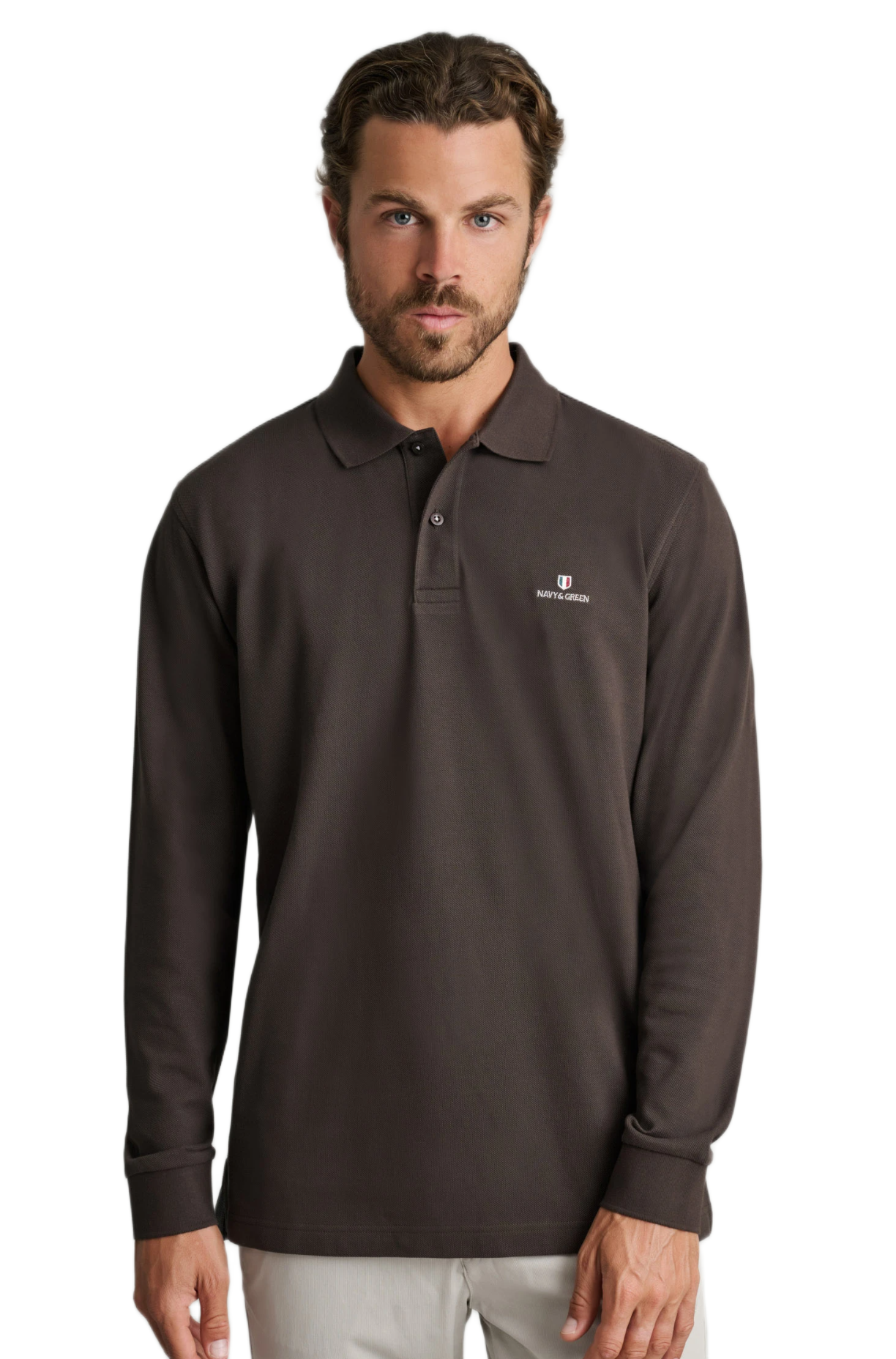 Navy&Green ανδρικό μακρυμάνικο μπλουζάκι polo 24GE.500.8