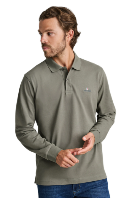 Navy&Green ανδρικό μακρυμάνικο μπλουζάκι polo 24GE.500.8