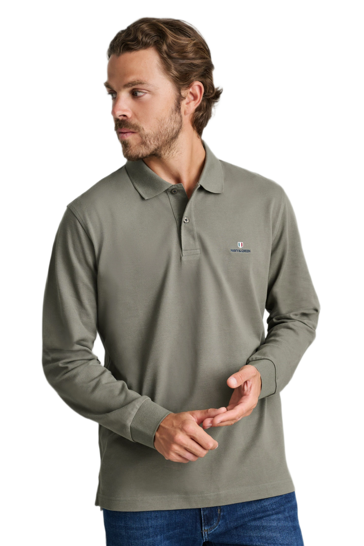 Navy&Green ανδρικό μακρυμάνικο μπλουζάκι polo 24GE.500.8