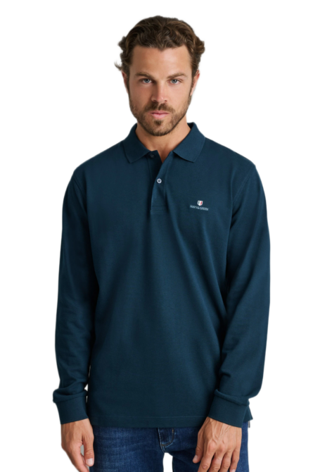 Navy&Green ανδρικό μακρυμάνικο μπλουζάκι polo 24GE.500.8