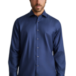 Navy&Green ανδρικό μονόχρωμο πουκάμισο Dobby 24NG.BX246/NGMS