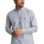 Navy&Green ανδρικό μακρυμάνικο ριγέ πουκάμισο 24NG.BX248/1B