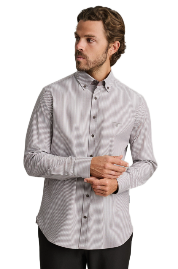 Navy&Green ανδρικό μακρυμάνικο ριγέ πουκάμισο 24NG.BX248/1B Navy&Green ανδρικό μακρυμάνικο ριγέ πουκάμισο 24NG.BX248/1B