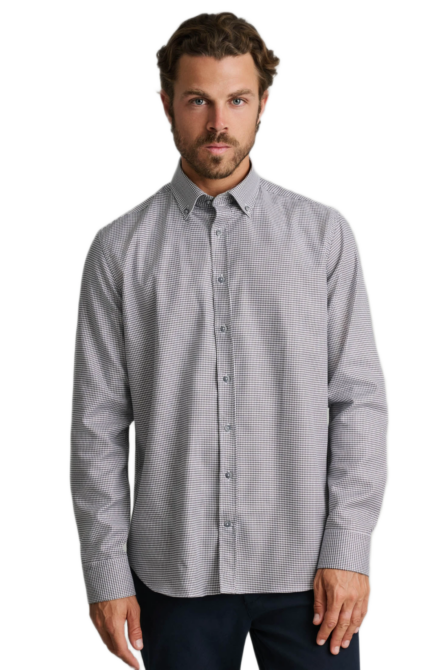 Navy&Green ανδρικό μακρυμάνικο πουκάμισο pied de poule 24NG.CA262/1B