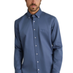 Navy&Green ανδρικό μονόχρωμο πουκάμισο Twill 24NG.SD106/1B.4