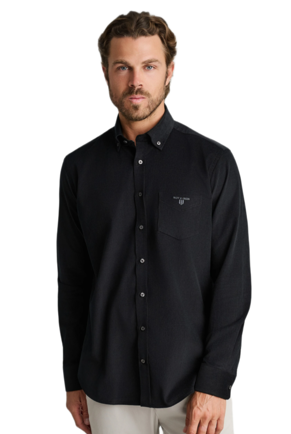 Navy&Green ανδρικό μονόχρωμο κοτλέ πουκάμισο 24NG.SD146/1B.1 Navy&Green ανδρικό μονόχρωμο κοτλέ πουκάμισο 24NG.SD146/1B.1