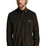 Navy&Green ανδρικό μονόχρωμο κοτλέ πουκάμισο 24NG.SD146/1B.1