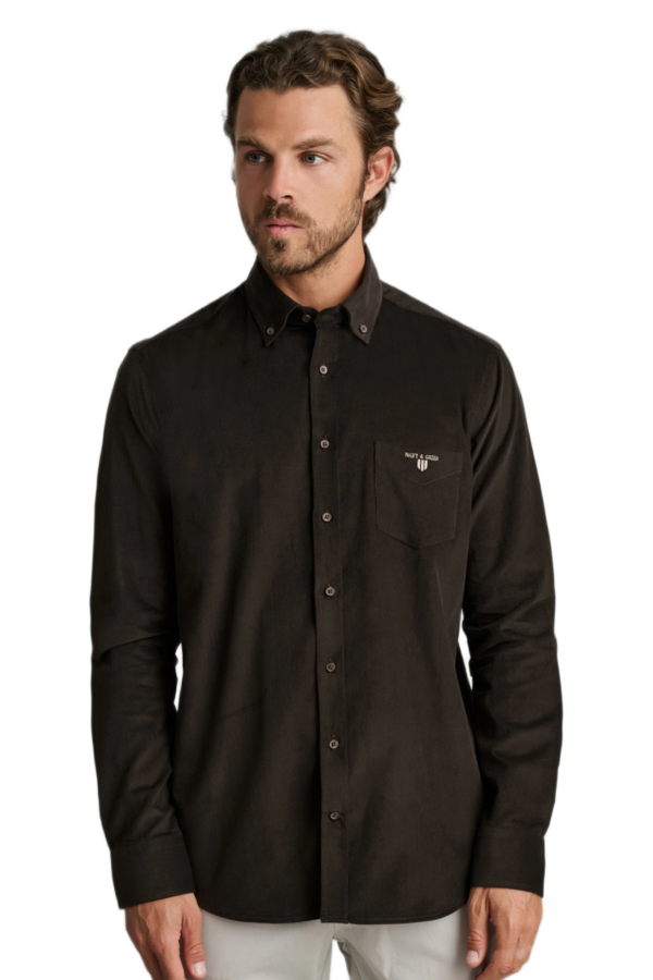 Navy&Green ανδρικό μονόχρωμο κοτλέ πουκάμισο 24NG.SD146/1B.1 Navy&Green ανδρικό μονόχρωμο κοτλέ πουκάμισο 24NG.SD146/1B.1