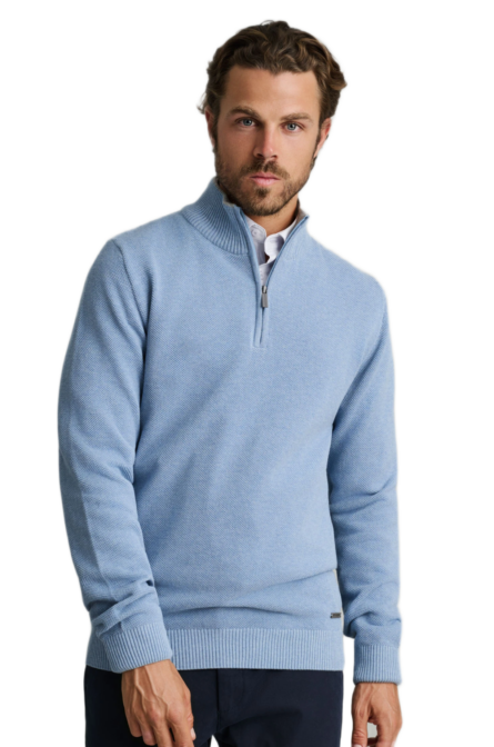 Navy&Green ανδρικό πλεκτό με λουπέτο και φερμουάρ 24YM.1017/LZ