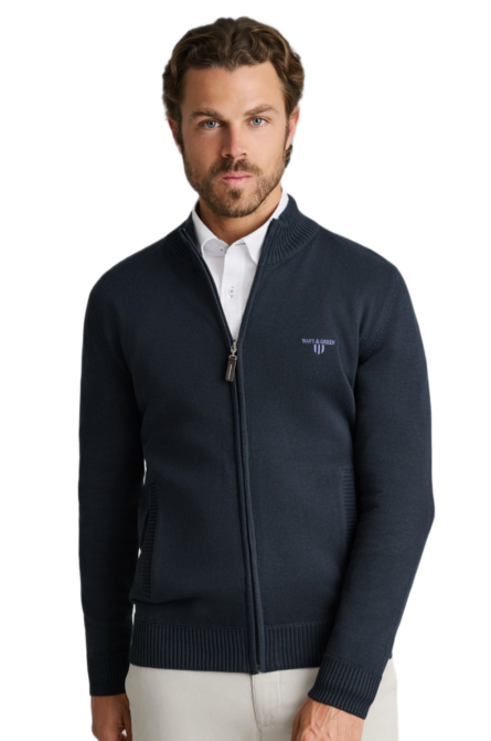 Navy&Green ανδρική πλεκτή ζακέτα 24YM.454/GZ.6