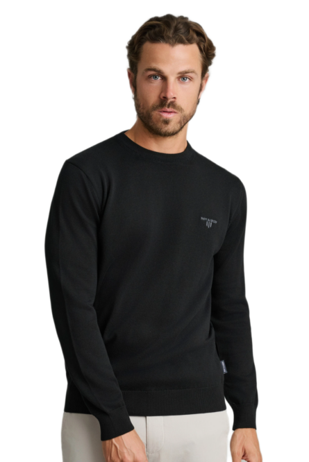 Navy&Green ανδρική μονόχρωμη πλεκτή μπλούζα 24YM.741/P.5