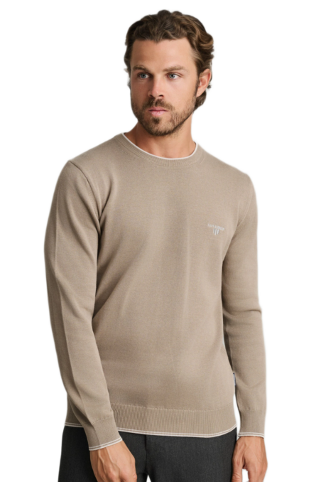 Navy&Green ανδρική μονόχρωμη πλεκτή μπλούζα 24YM.926/P.4