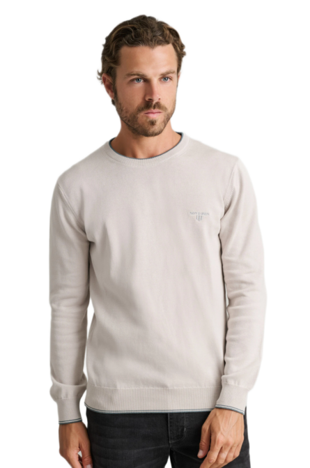 Navy&Green ανδρική μονόχρωμη πλεκτή μπλούζα 24YM.926/P.4