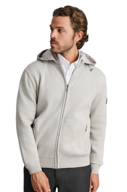 Navy&Green ανδρική πλεκτή ζακέτα με κουκούλα 24YM.979/GZH.2