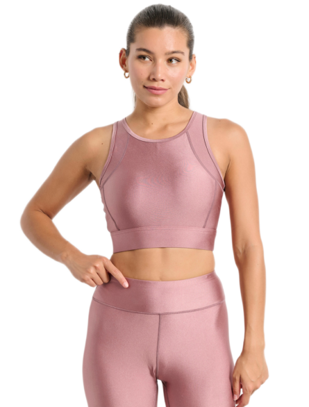 Bdtk γυναικείο αθλητικό μπουστάκι με σατινέ γυαλιστερή όψη 1252-904324