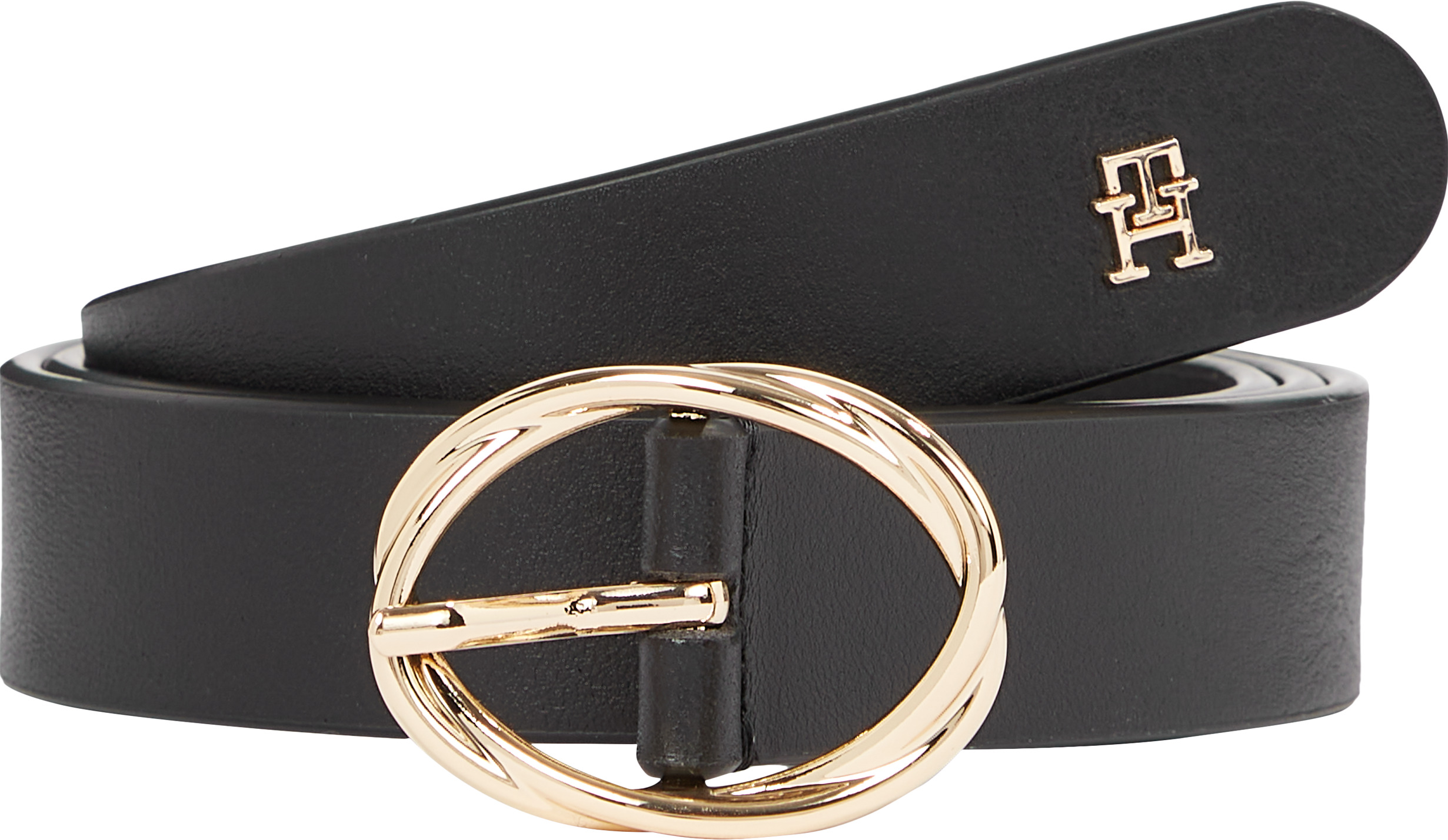Tommy Hilfiger Chic Twist Buckle Leather Belt γυναικεία δερμάτινη ζώνη AW0AW17932