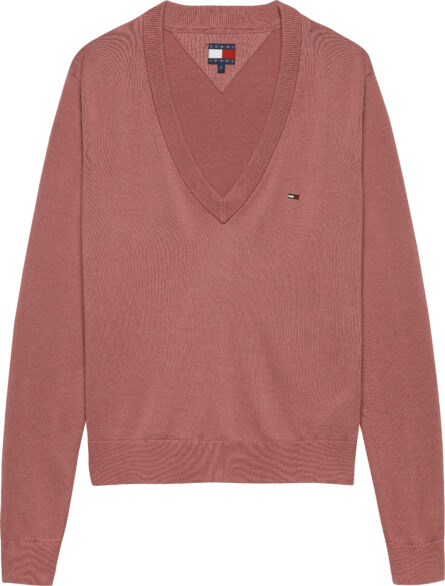 Tommy Hilfiger Flag Embroidery V-Neck Jumper γυναικείο πουλόβερ DW0DW19888