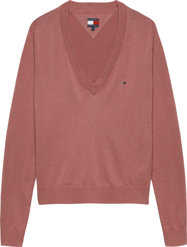 Tommy Hilfiger Flag Embroidery V-Neck Jumper γυναικείο πουλόβερ DW0DW19888 Tommy Hilfiger Flag Embroidery V-Neck Jumper γυναικείο πουλόβερ DW0DW19888