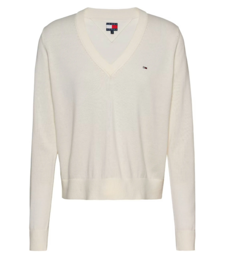 Tommy Hilfiger Flag Embroidery V-Neck Jumper γυναικείο πουλόβερ DW0DW19888