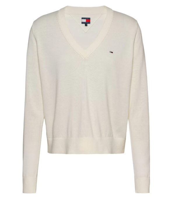 Tommy Hilfiger Flag Embroidery V-Neck Jumper γυναικείο πουλόβερ DW0DW19888 Tommy Hilfiger Flag Embroidery V-Neck Jumper γυναικείο πουλόβερ DW0DW19888