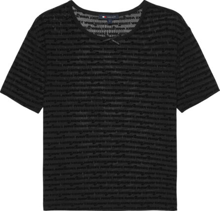 Tommy Hilfiger Mesh Repeat Logo Slim T-Shirt γυναικεία μπλούζα DW0DW20925